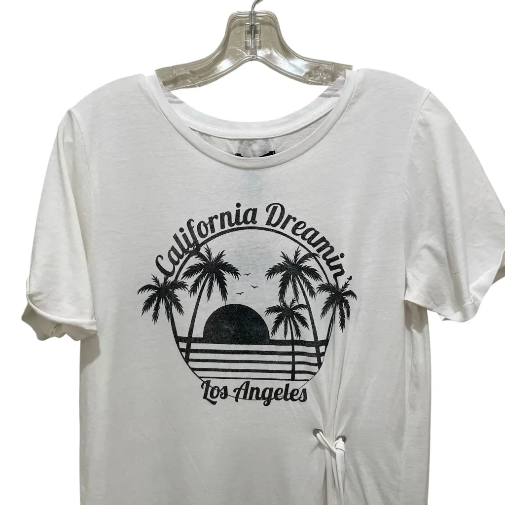 Brave Soul London California Dreamin Graphic T Shirt Dress White Women’s Small - Image 4
