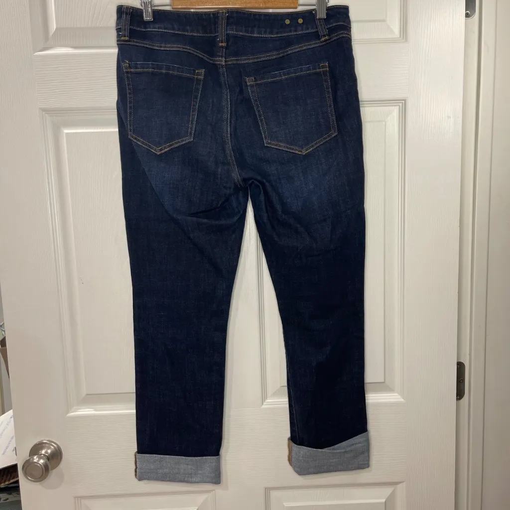 Cabi High Straight Leg Jeans Women's Size 10 Dark Wash Cotton Denim Casual Blue - Image 3