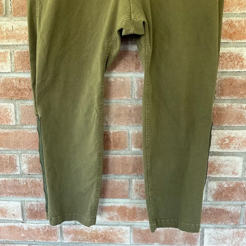 Nili Lotan Jackson Army Green Side Zip Drop Crotch Crop Pants Women’s 10 Utility - Image 6
