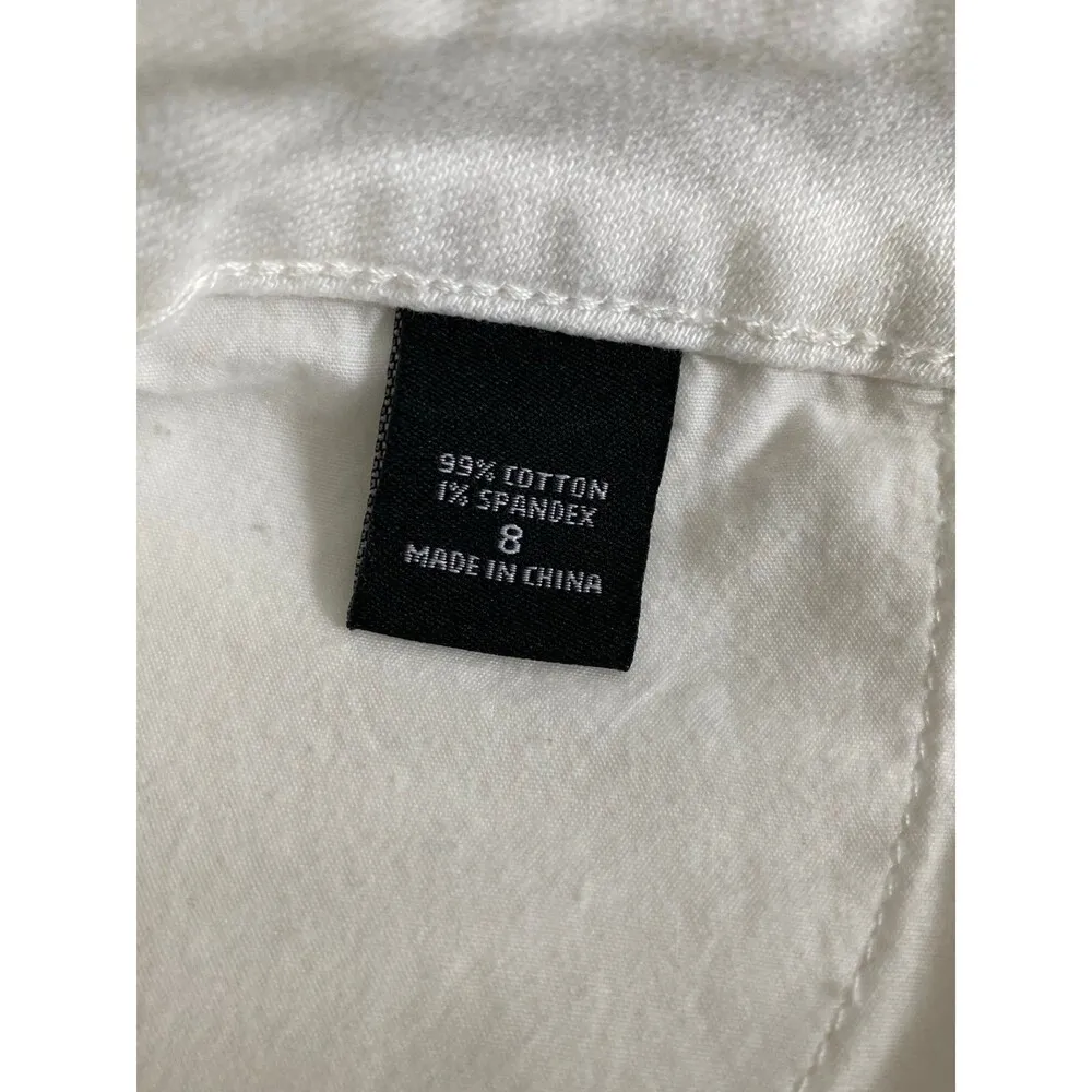 London Jean White Cutoff Denim Shorts Women’s Size 8 - Image 7