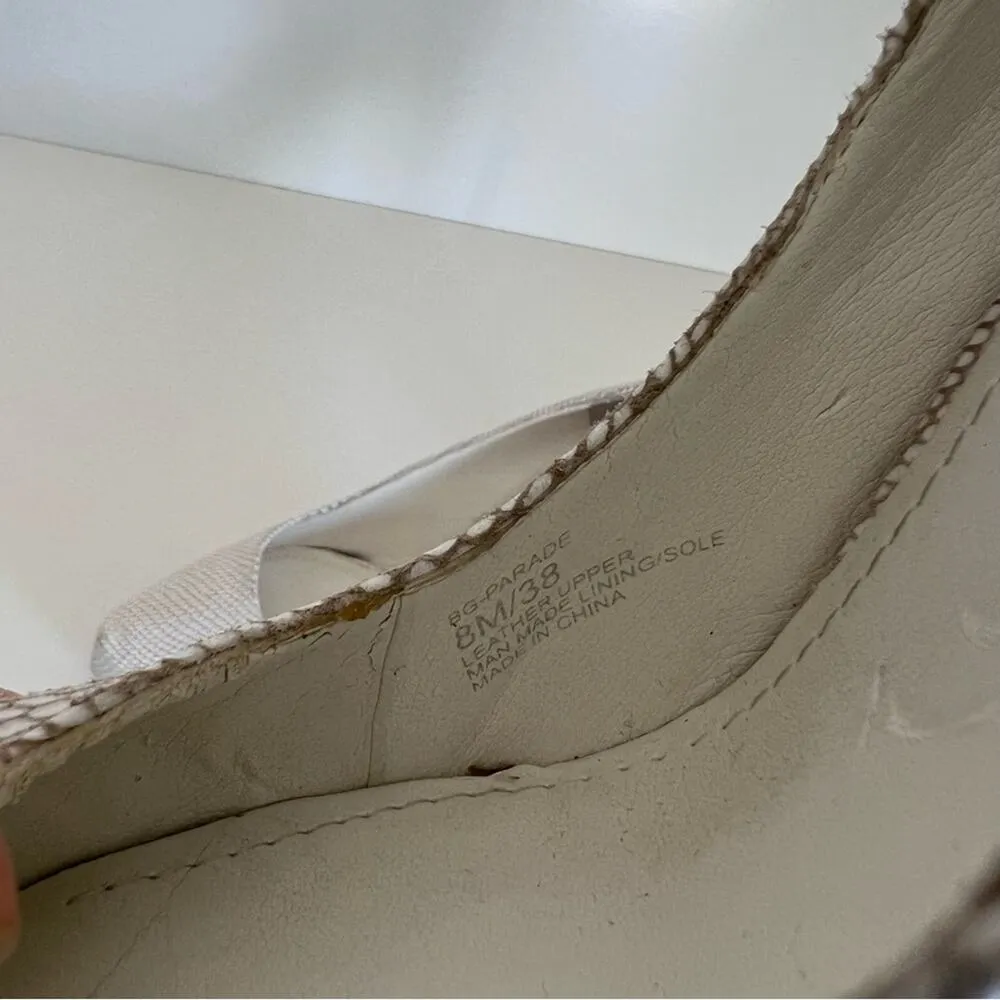 BCBG Generation Parade White Snake Skin Platform Pump Heels - Image 9