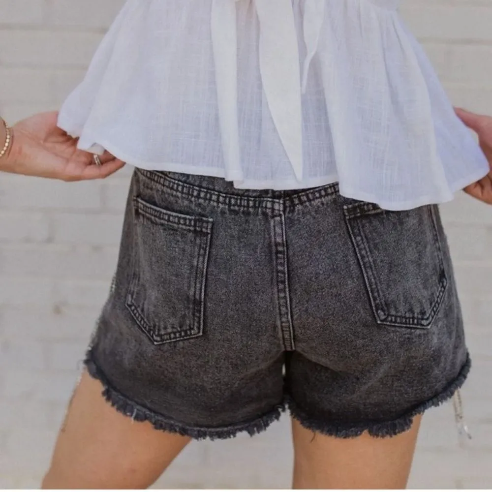 Savanna Jane NEW rhinestone fringe black shorts Sz M Size M - Image 4