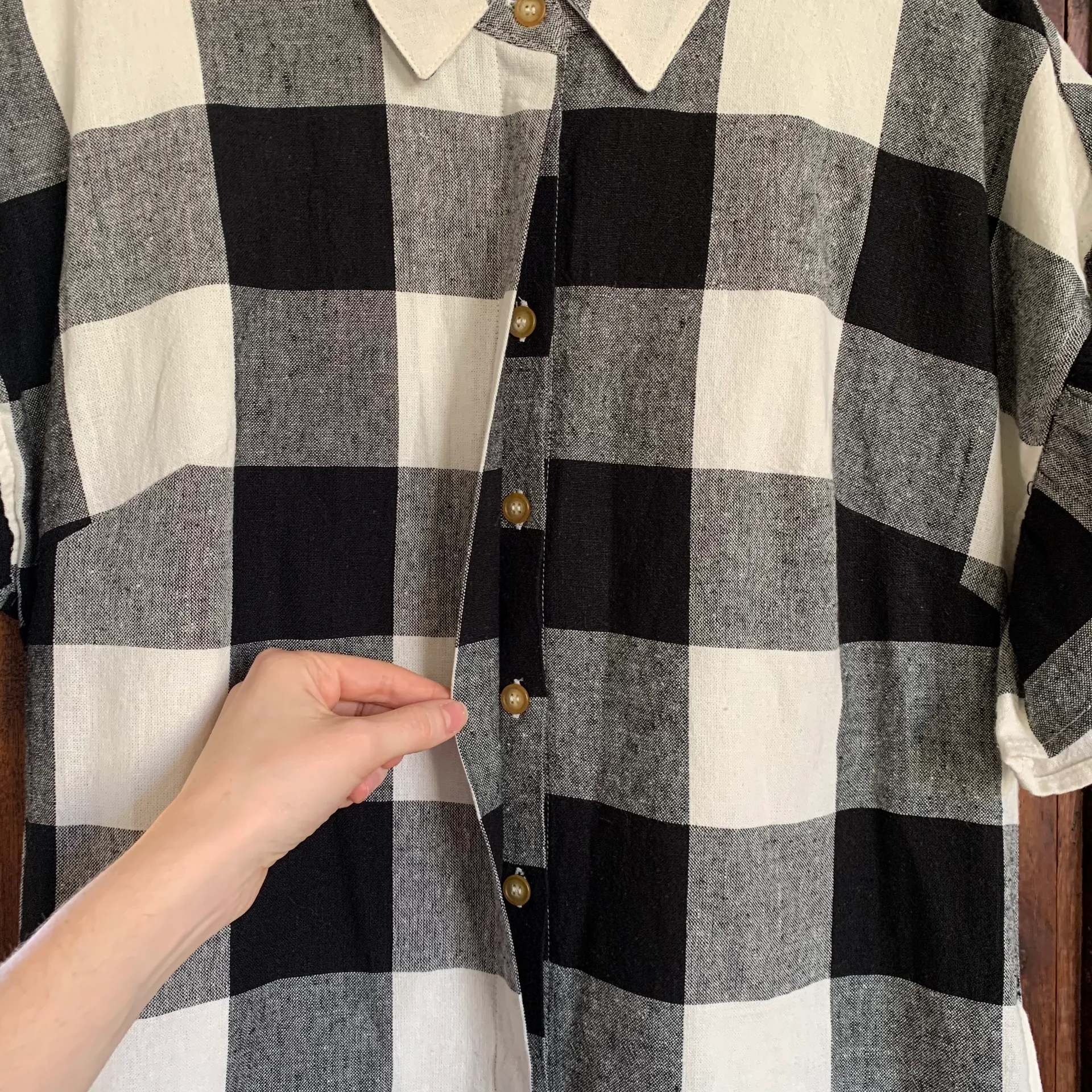 The Odells Dolly Trapeze Windowpane Plaid Shirtdress - Image 6