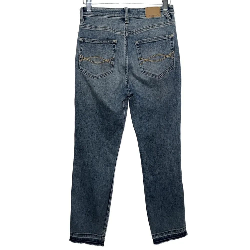 Abercrombie & Fitch Girlfriend Jean High Rise Blue Denim High Waist Jeans Size 0 - Image 2