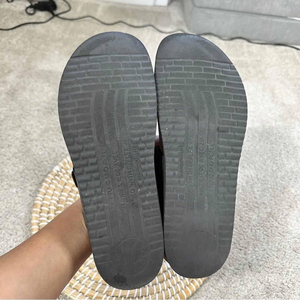 Mephisto Women’s Helen Twist Black Nubuck Sandals Thong in Black 41/US 10 Brown - Image 10