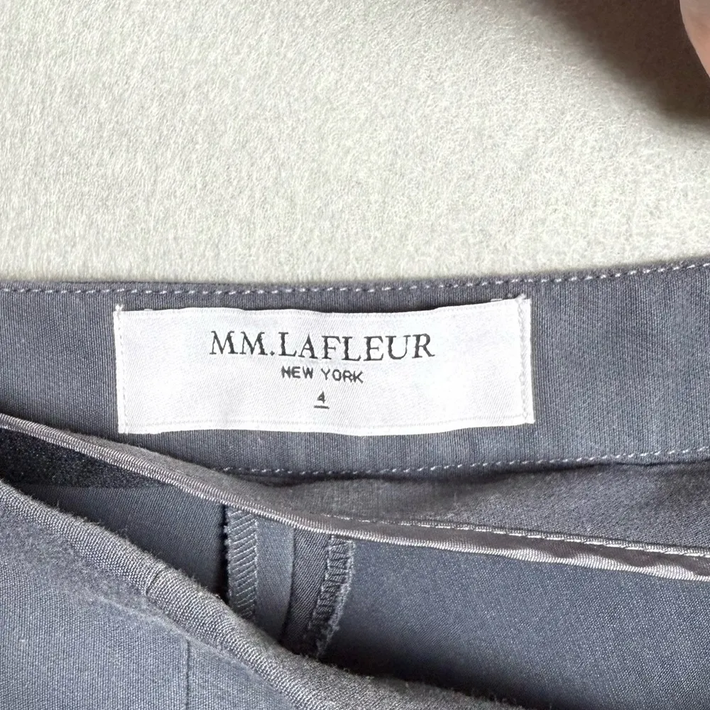 MM.Lafleur Womens Pants Gray High Rise Wide Leg Career Cotton Blend Size 4 - Image 4