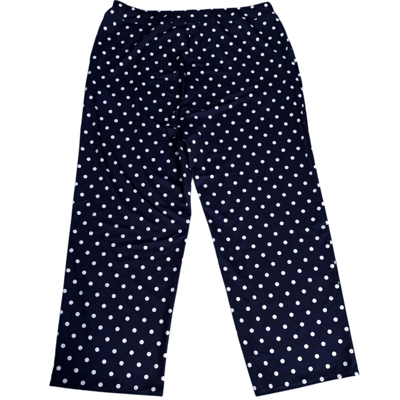 Lands End Plus Size 1X 16 18 16W 18W Polka Dot Swim Beach Pants Pockets Navy - Image 2