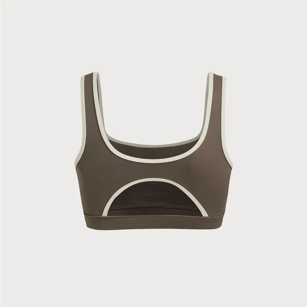 Berlook Activewear Brown Square Neck Sports Bra - Image 7