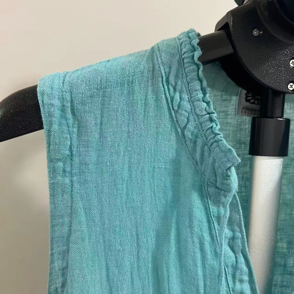 NWOT JOHNNY WAS Collection Blue Sleeveless knee-Length Dress Sz S - Image 5