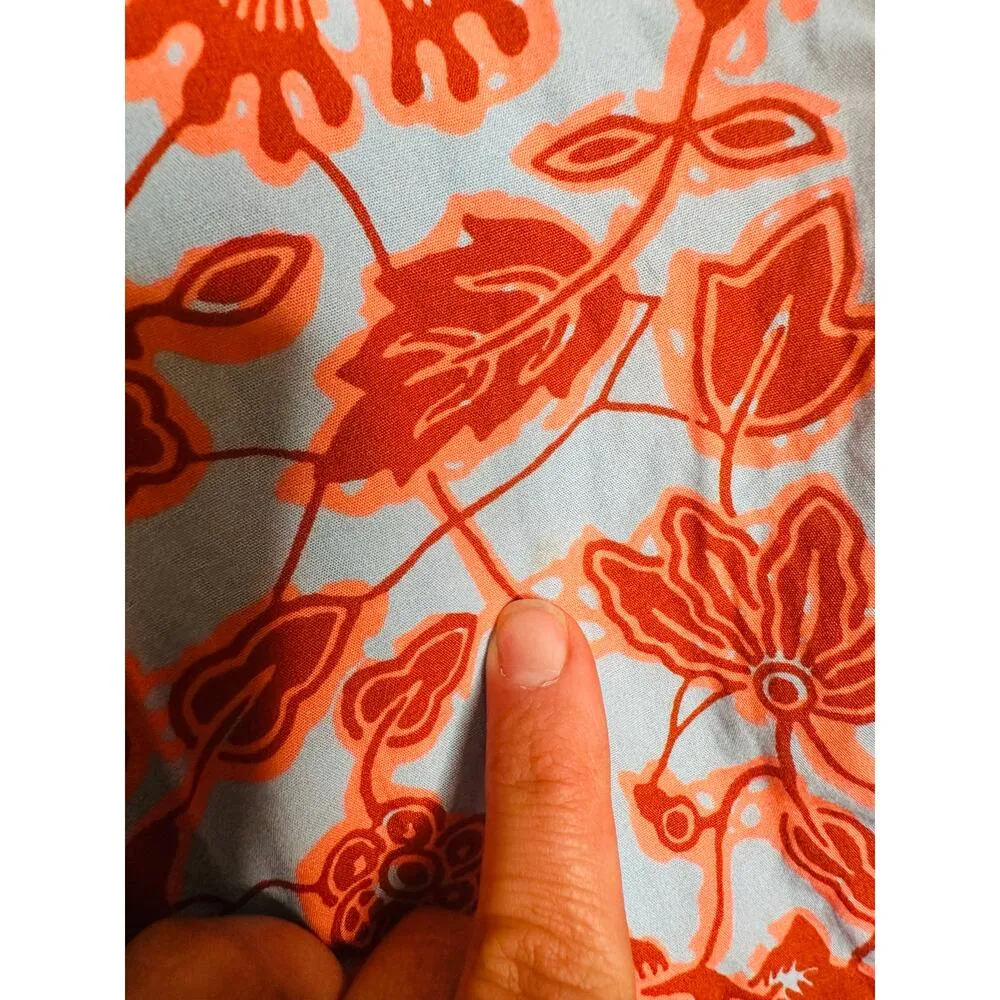 DEREK LAM 10 CROSBY Blue Orange Floral Vines V - Image 8