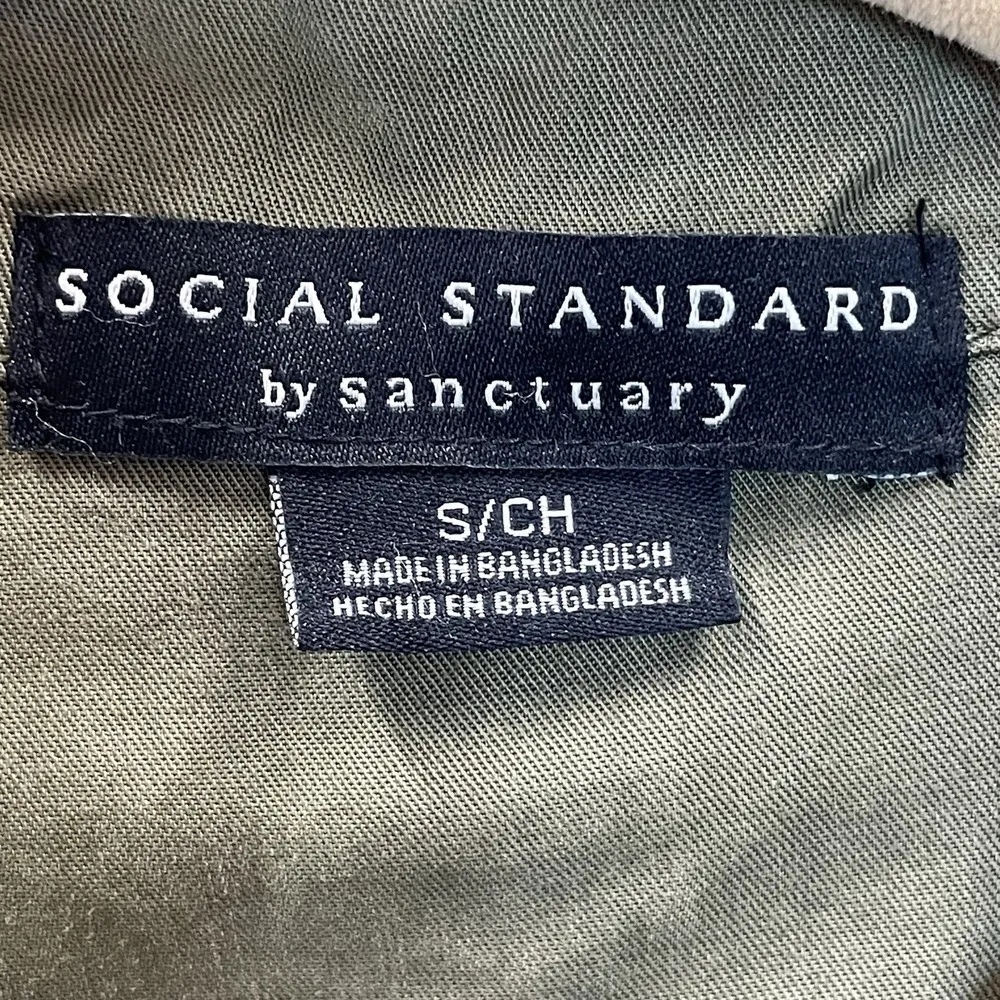 Sanctuary Social Standard Womens S Shirt Jacket Green Safari Tencel Army Shacket - Image 3