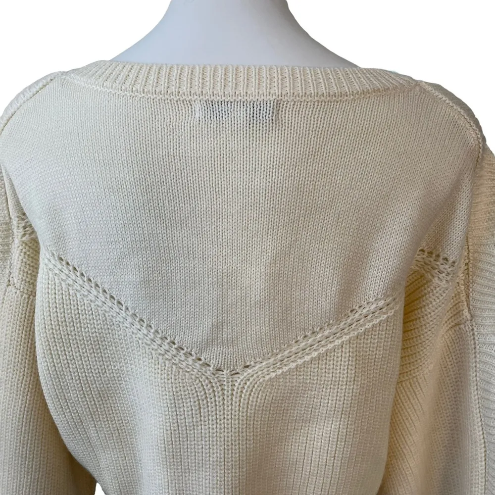 J.Ing Finnegan White Knit Pullover Size L - Image 12