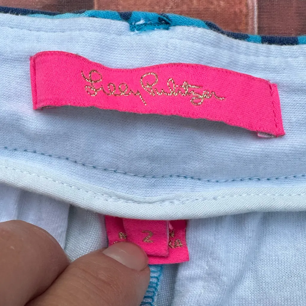 GUC! Lilly Pulitzer Callahan Knit Shorts Formentera Turquoise Hot On The Spot - Image 6