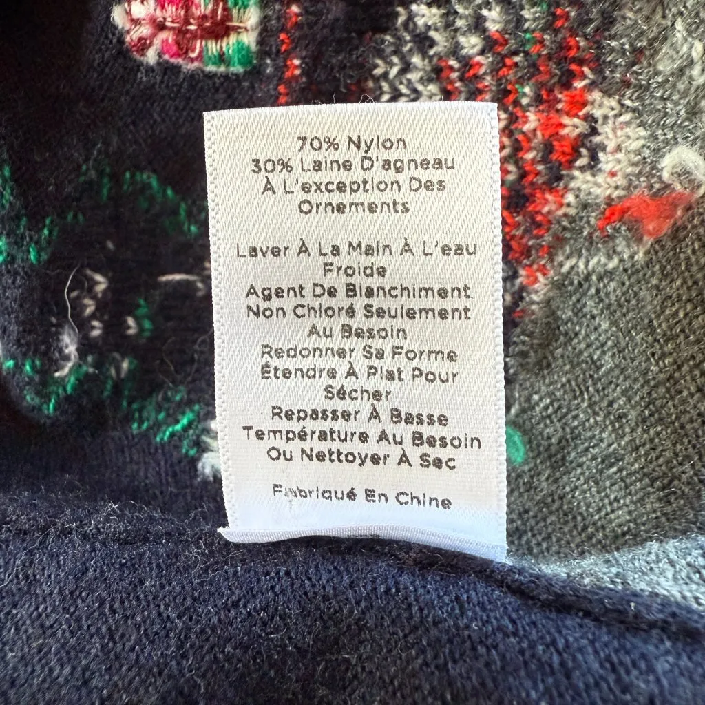 Talbots Petites dark blue long sleeve pullover turtleneck Christmas sweater SP - Image 9