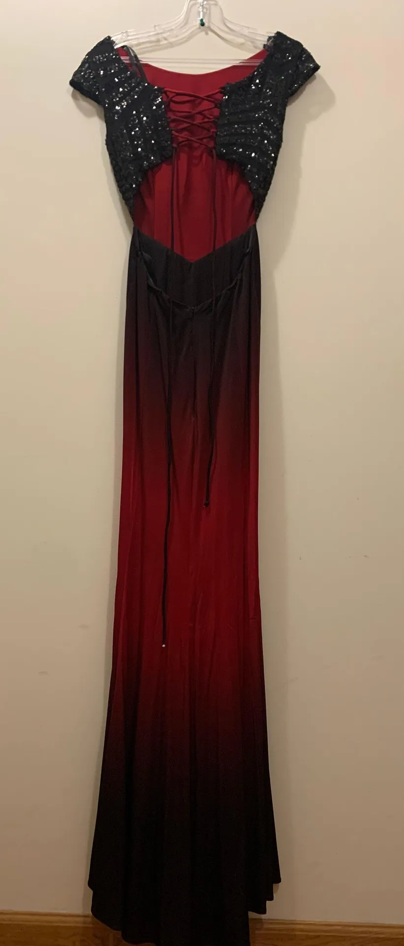 Black/Red Ombre Sequins Prom Dress/Gown XS/S - Image 2