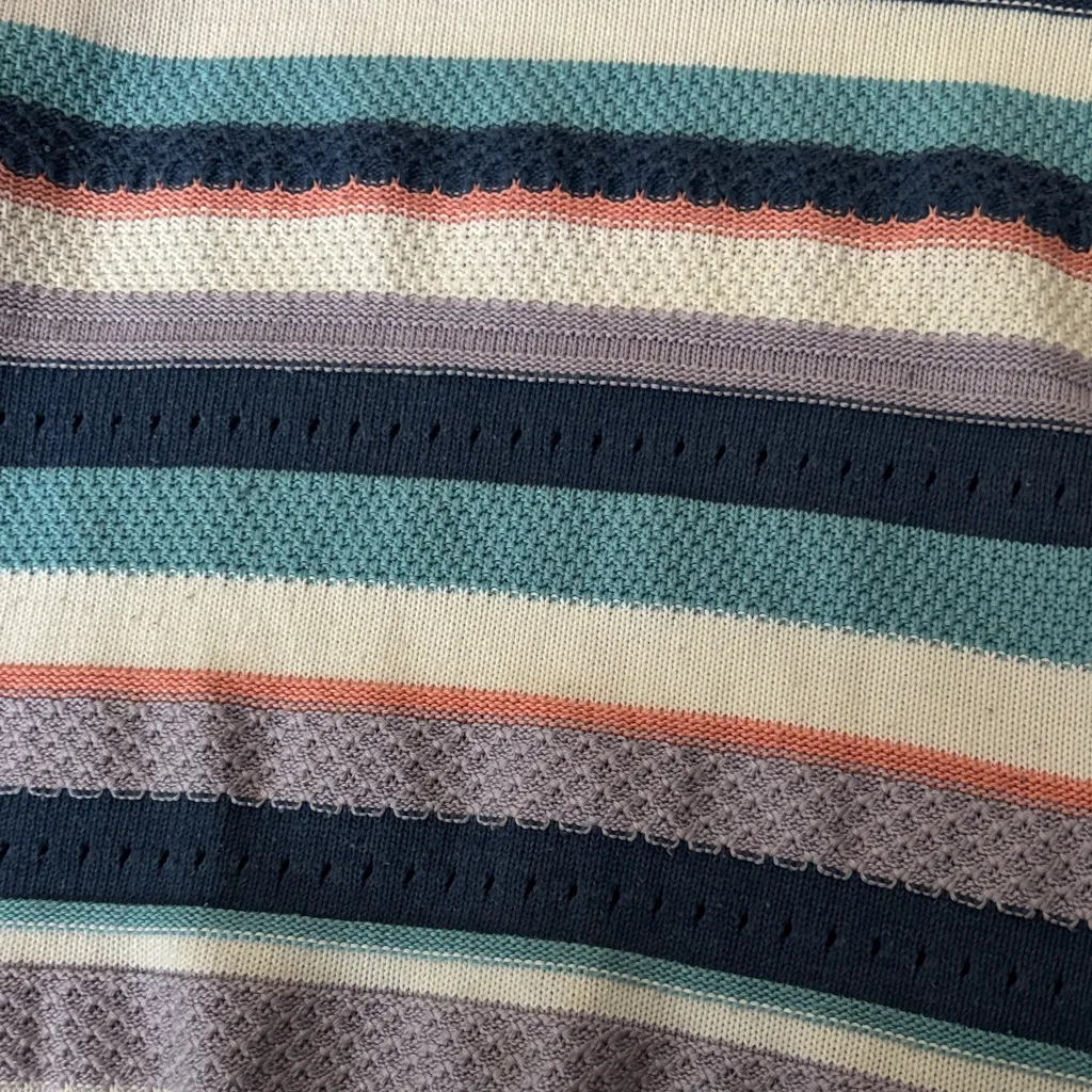 Alfred Dunner Petite Vintage Semi Sheer Striped 80s 90s Sweater Shirt Top Retro - Image 5