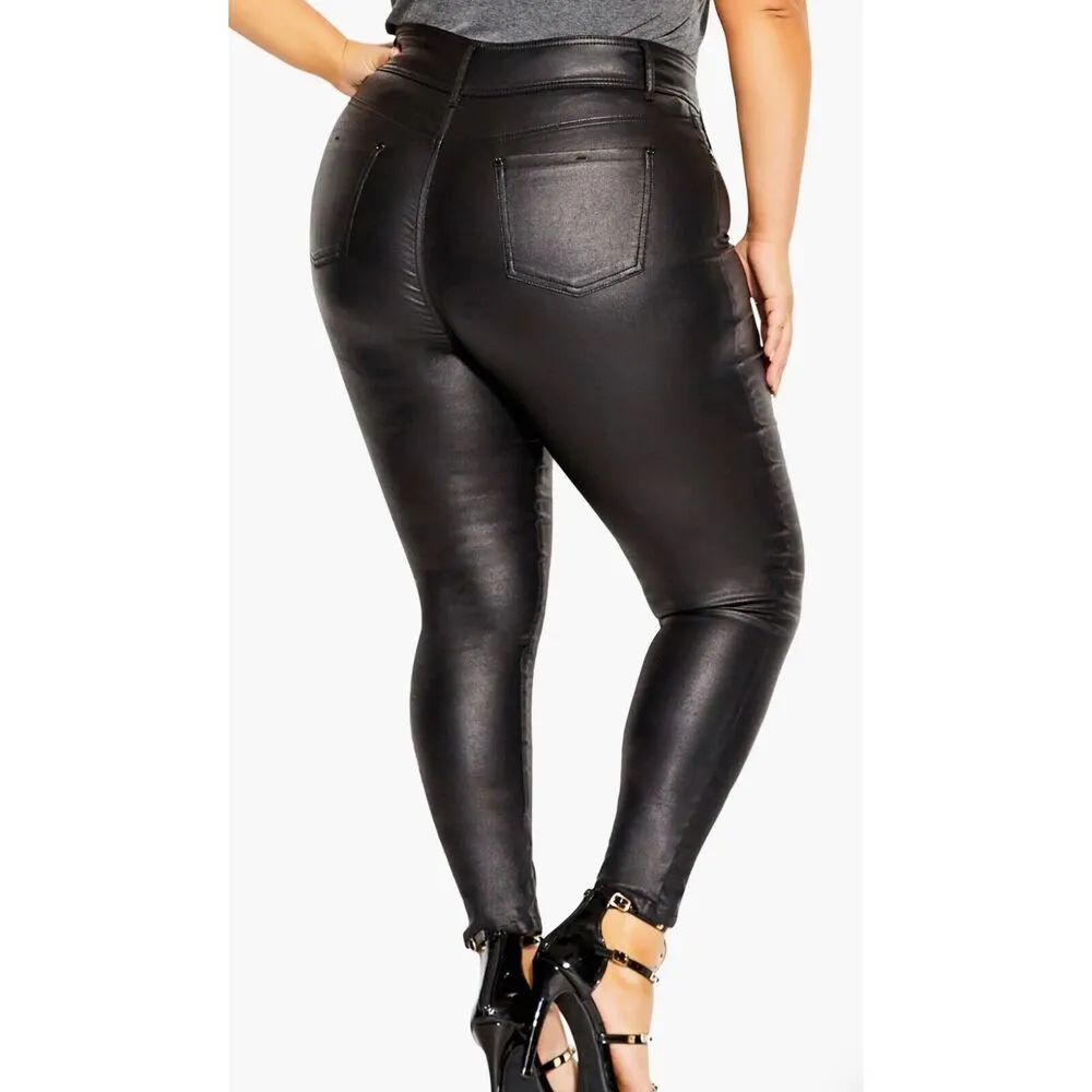 SKYLAR HIGH WAIST BLACK SKINNY JEANS WOMENS SHIRT 14 SHORT NWT - Image 2