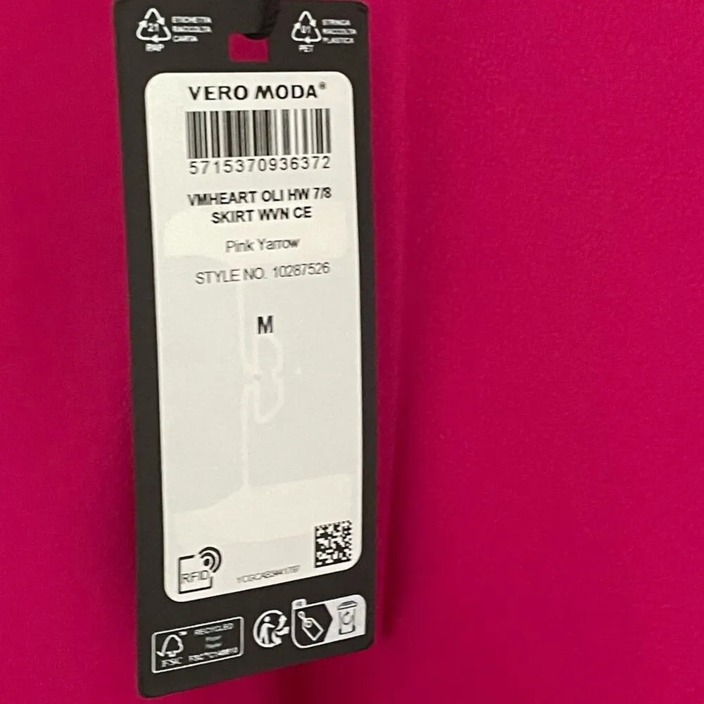 Vero Moda Pink Heart Oli 7/8 High Waist Long Slip Skirt size Medium - Image 7