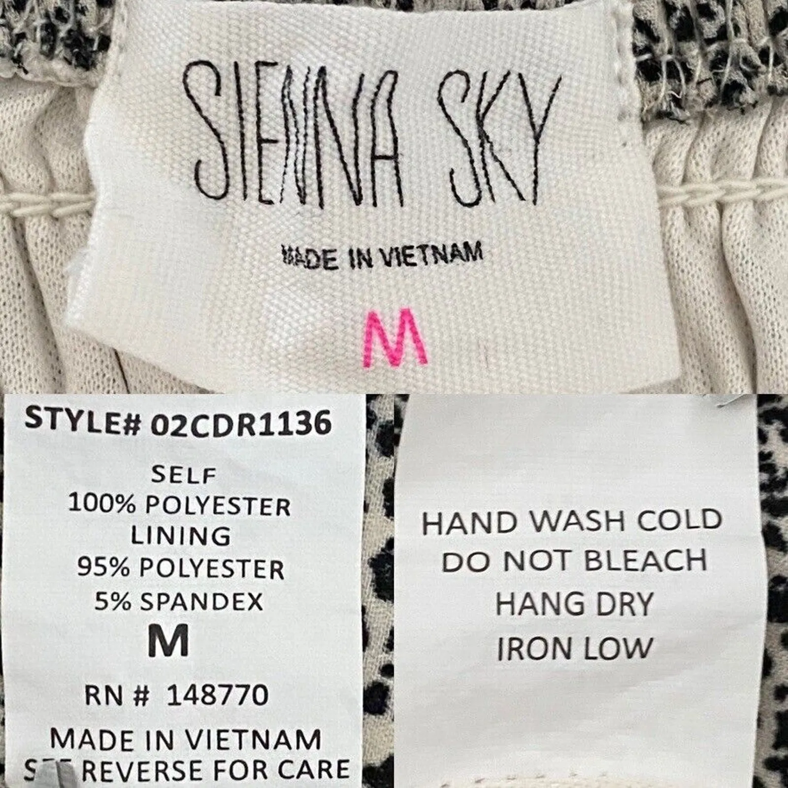 Sienna Sky Women Dress Medium Black Ditsy 90s Y2k Day-Date Picnic Sundress - Image 16