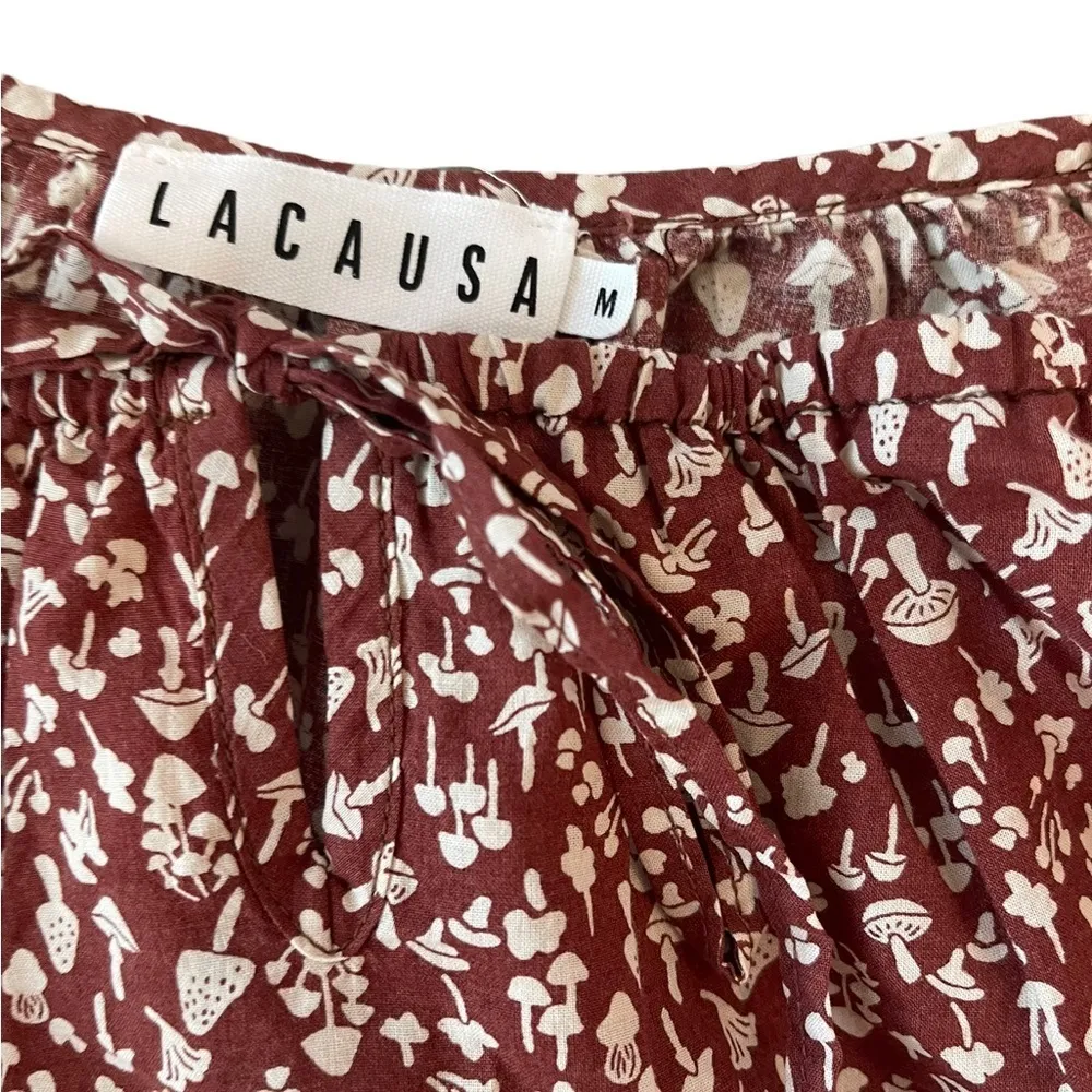 LACAUSA Playa Mini Dress Cocoa Magic Mushroom NWT - Medium - Image 3