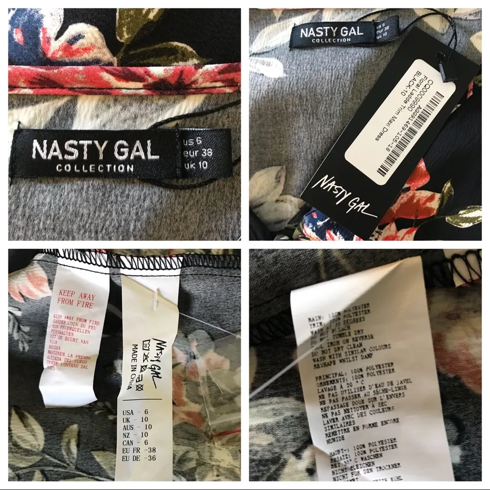 Nasty Gal Grow On Floral Maxi Dress Size 6 Boho - Image 8