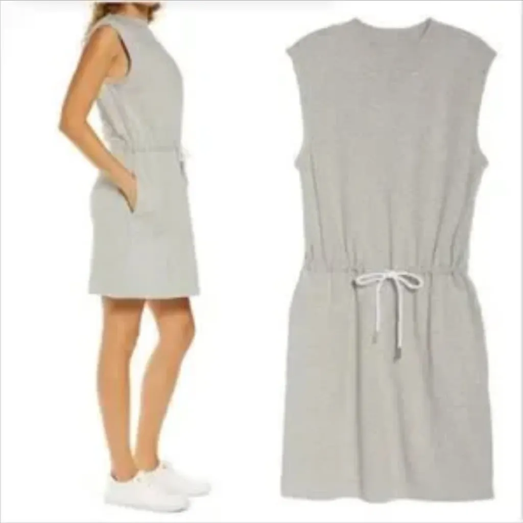 NWT Zella Dress Women's 2X Heather Gray Drawstring Waist Sleeveless Sweatshirt‎ - Image 2
