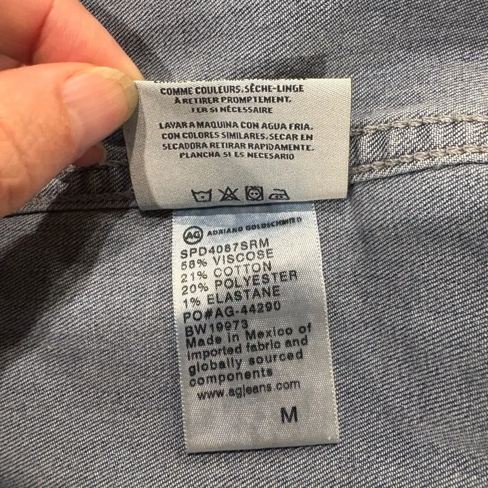 AG Adriano Goldshmied stretchy blue jean denim jacket M - Image 4