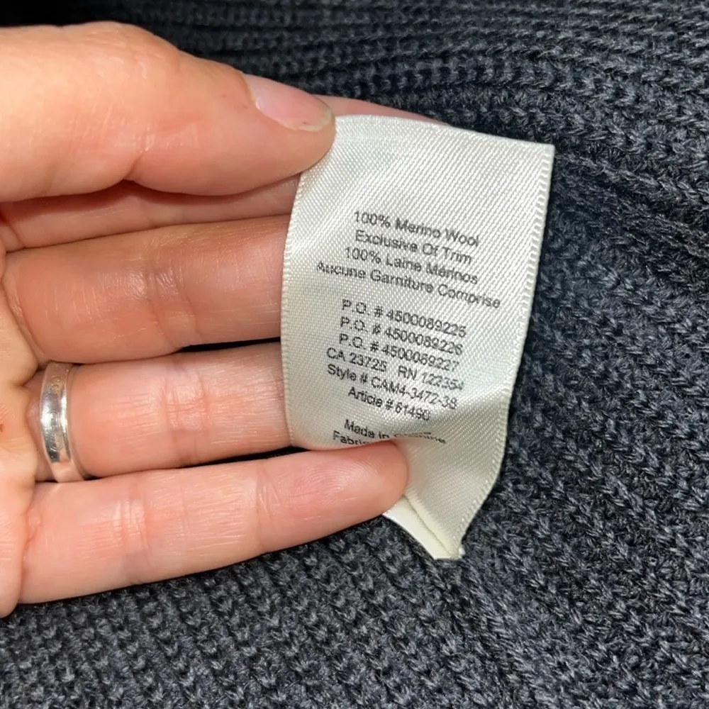 Wilfred Aritzia Dunkirk Merino Wool Long Sweater Vest Duster Ashen Grey Small - Image 10