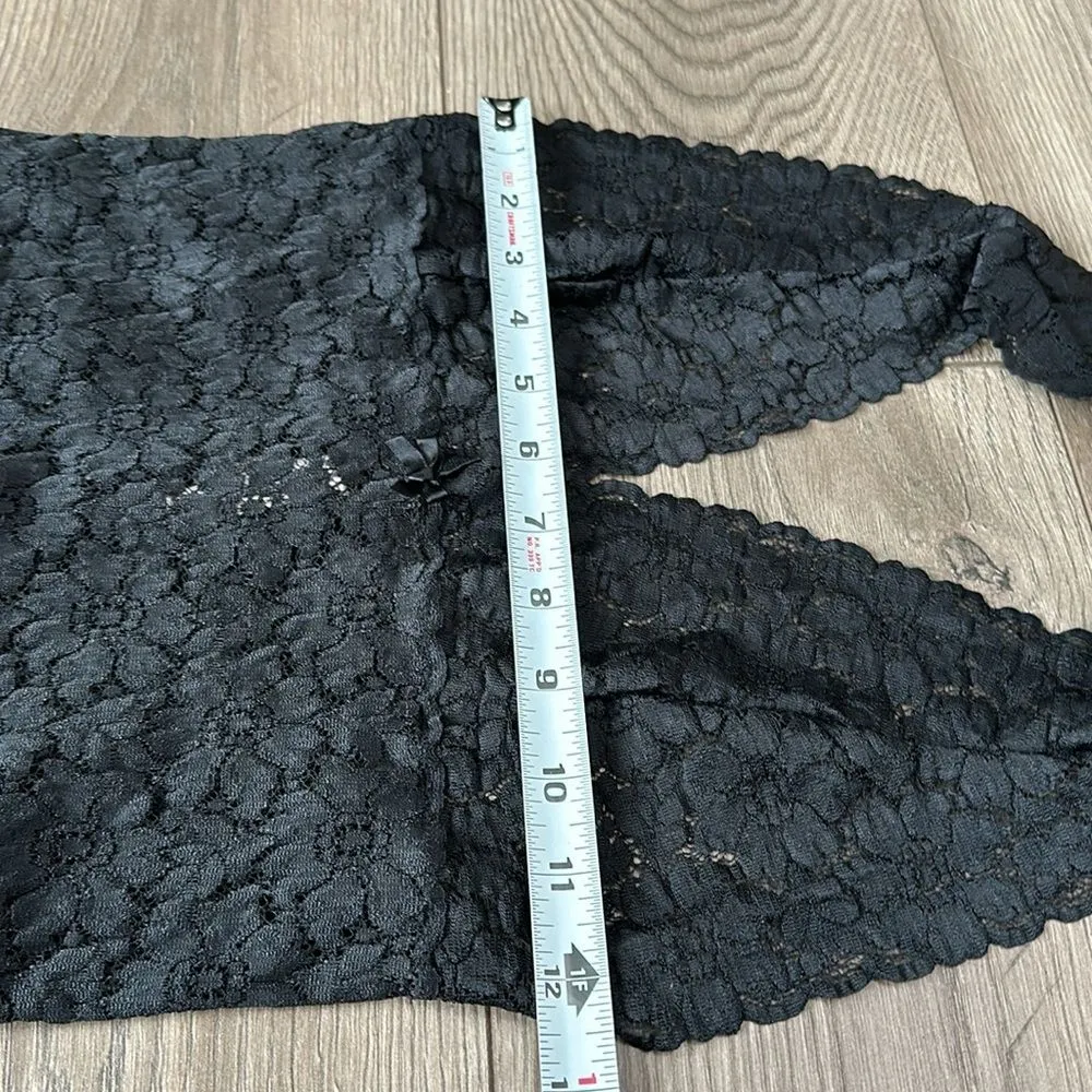 2002 Vintage Victoria’s Secret Ultra High Leg Black Lace Cheeky Teddy‎ Medium - Image 10