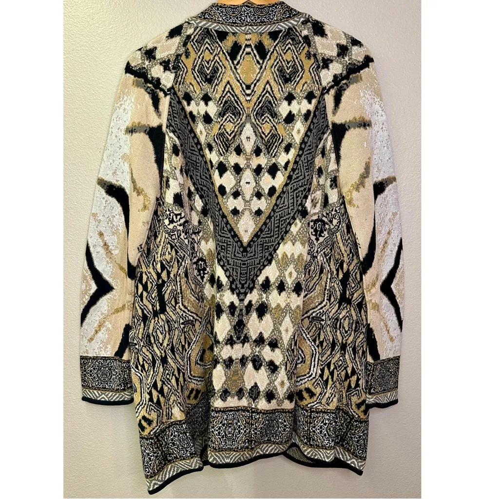Novica Viscose Blend Jacquard India Architect's Delight Patterned Cardigan Size XL - Image 4