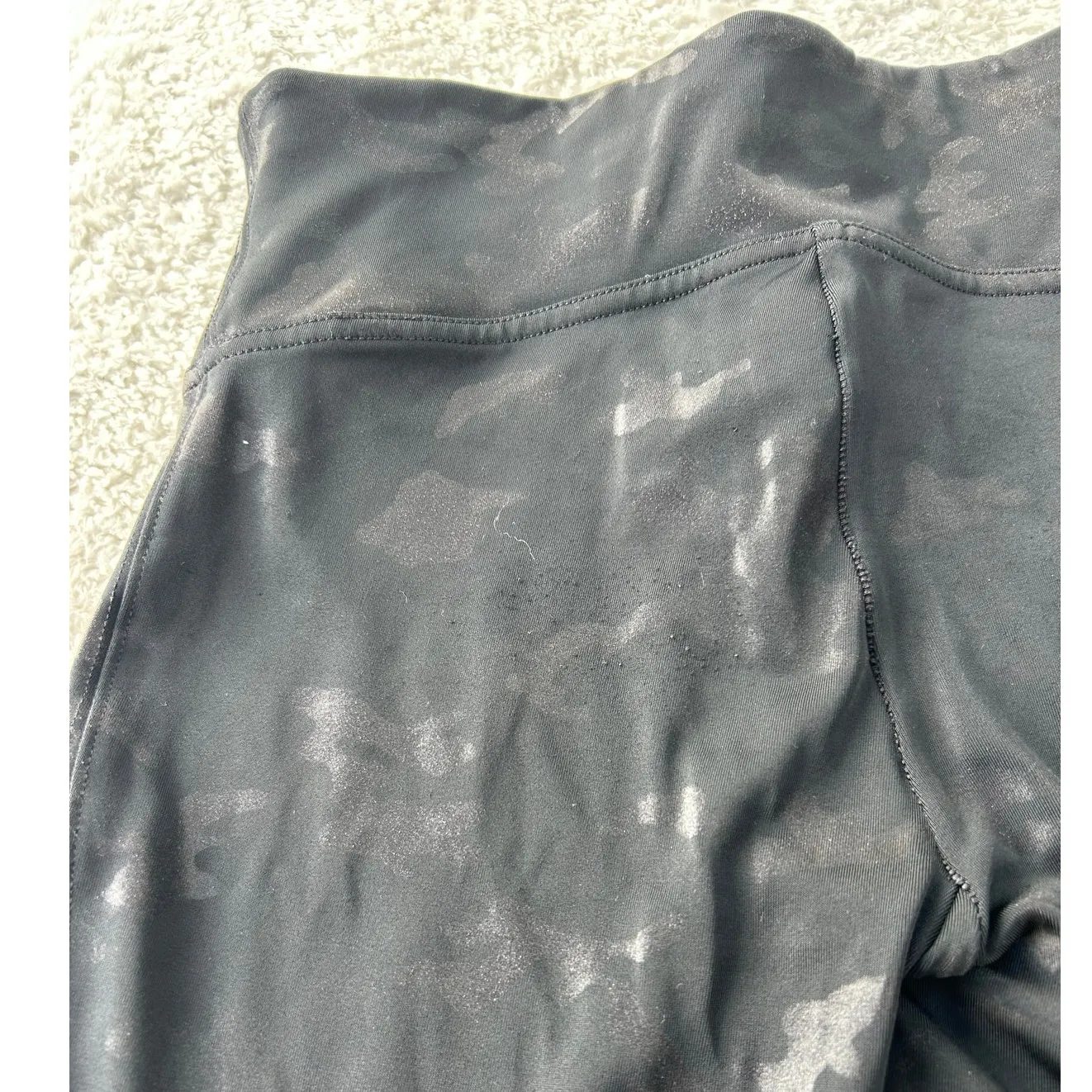 Spanx Faux Leather Black Camo Leggings Size Small - Image 5