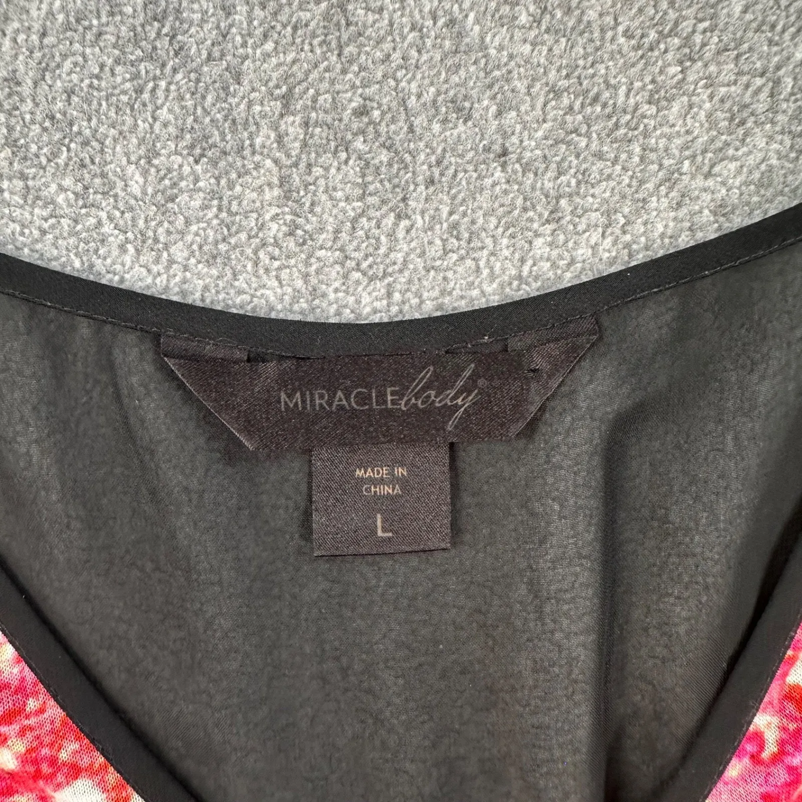 Miracle Body by Miraclesuit Tunic Top Women Large Sheer Panel Orange Pink V - Image 3