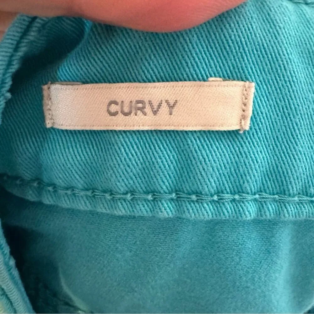 Talbots Curvy Aqua Crop Pants 16P Stretch Cotton Capri Comfort Fit - Image 6