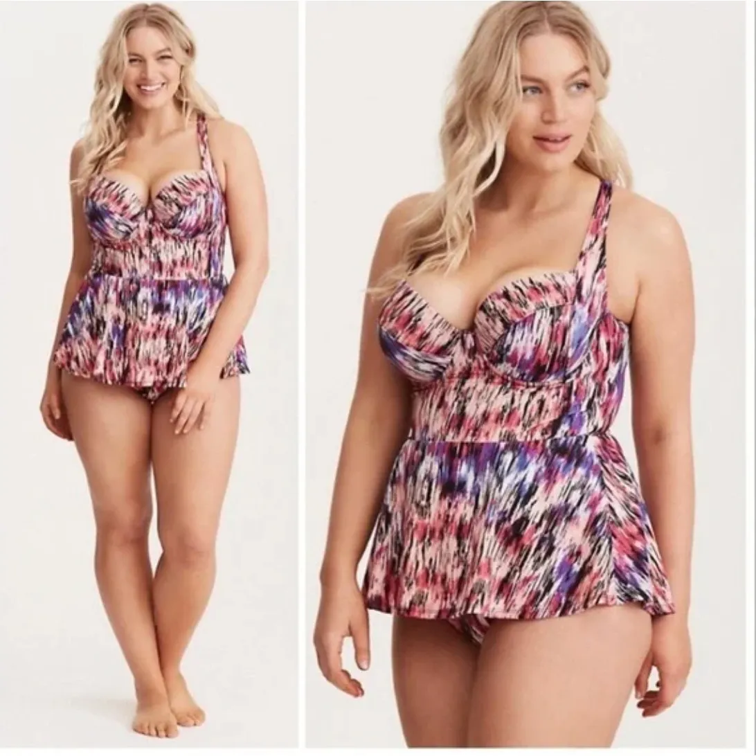 TORRID Mirage Print Skirted One Piece Swimsuit - Size 2X - Image 2