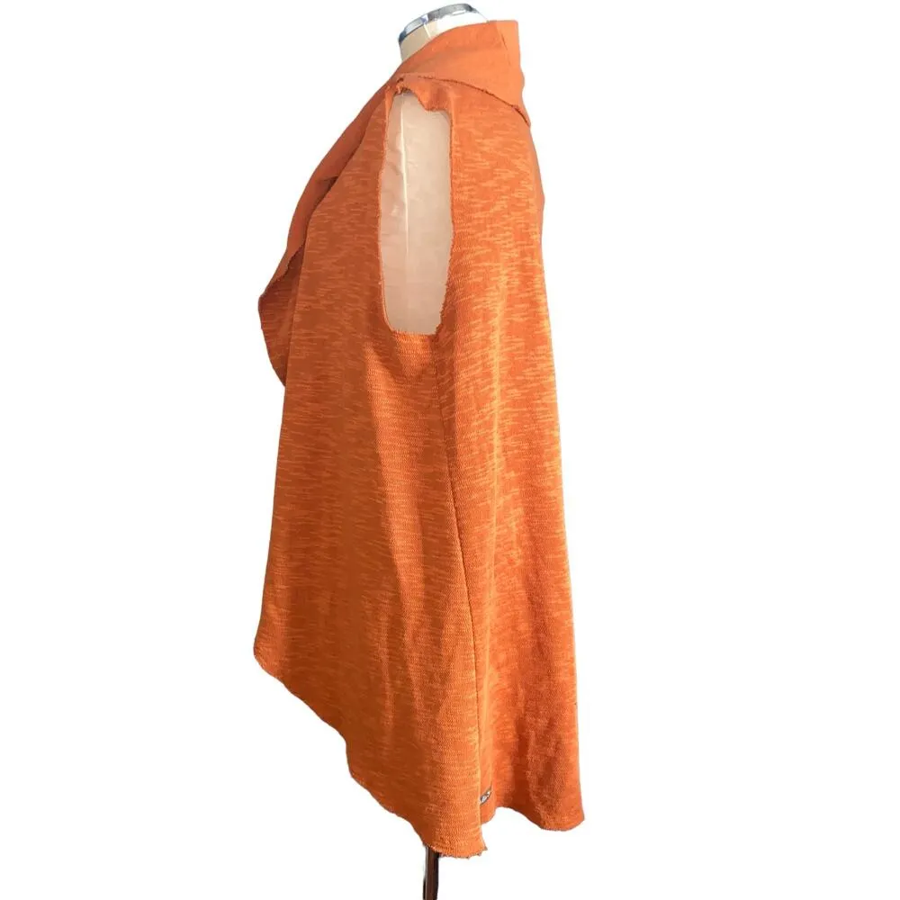 Matilda Jane Burnt Orange Run Through Sleeveless Shawl Collar Open Cardigan Vest - Image 3
