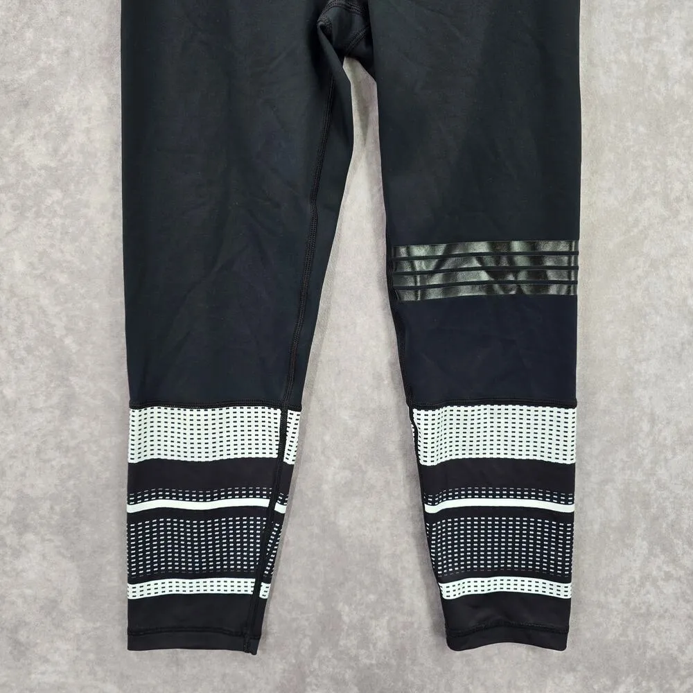 Lilybod Black White  Geometric Stripe Cropped Active Legging Pant Bottom Small - Image 3