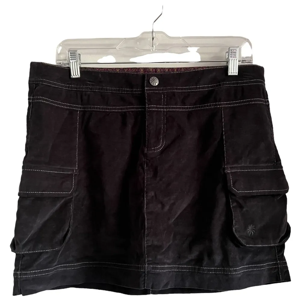 Athleta Navy Blue Micro Cargo Corduroy Mini Skirt Size 8 Activewear Camping. - Image 3