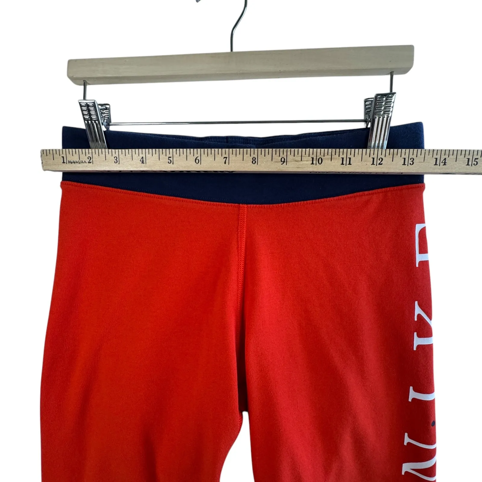 Nike Essential Biker Shorts Athletic Red White Blue Spell‎ Out Logo Flag USA M - Image 7