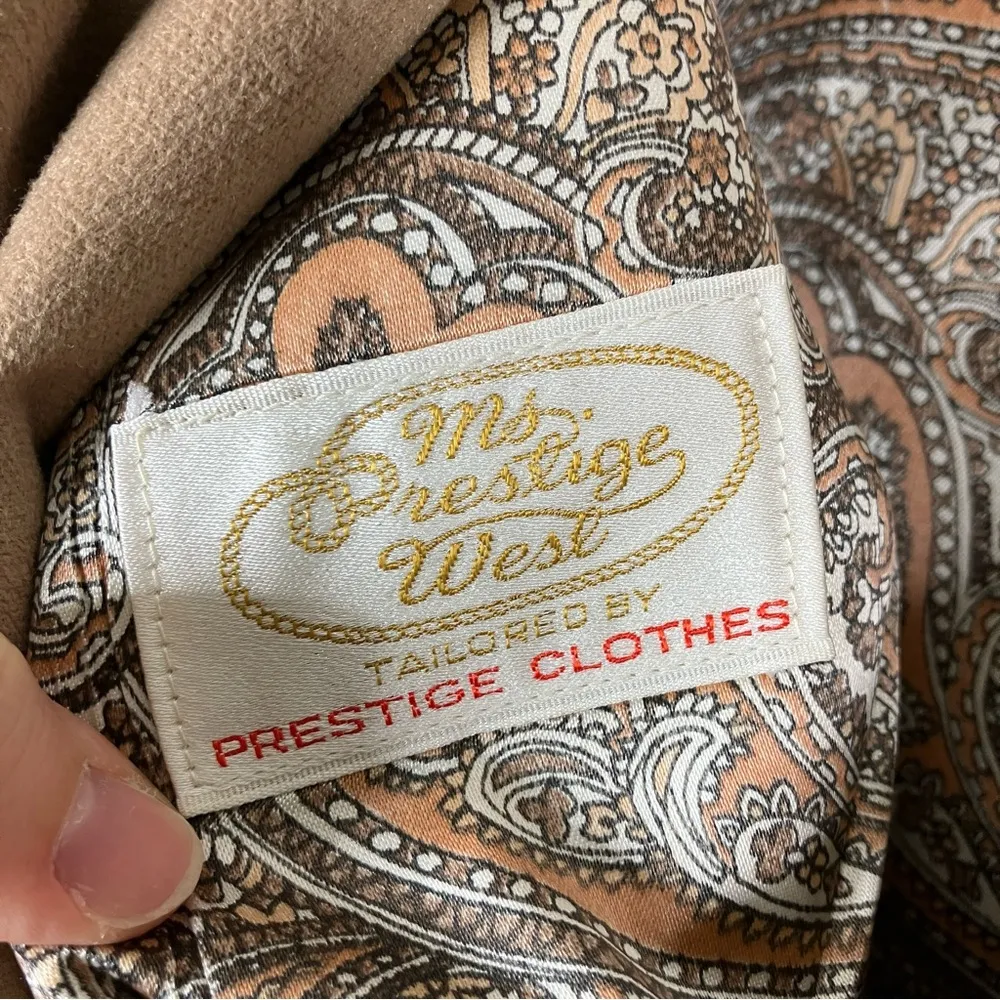 Ms. Prestige West | Vintage Equestrian Horse Riding Western Tan Blazer Jacket L Size L - Image 3