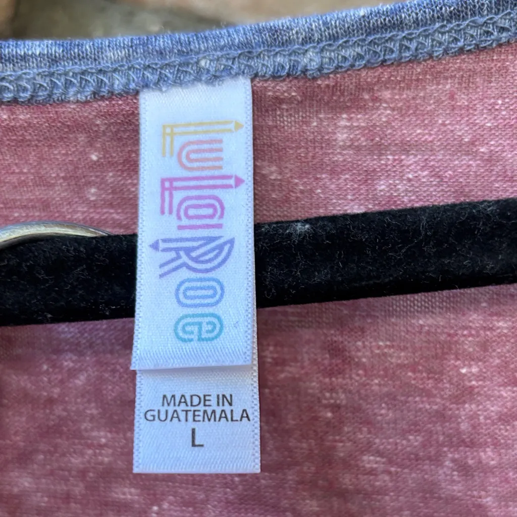 LuLaRoe Set of 3 Purple Heathered CLASSIC Tee Tunic Floral One Size Leggings - Image 6