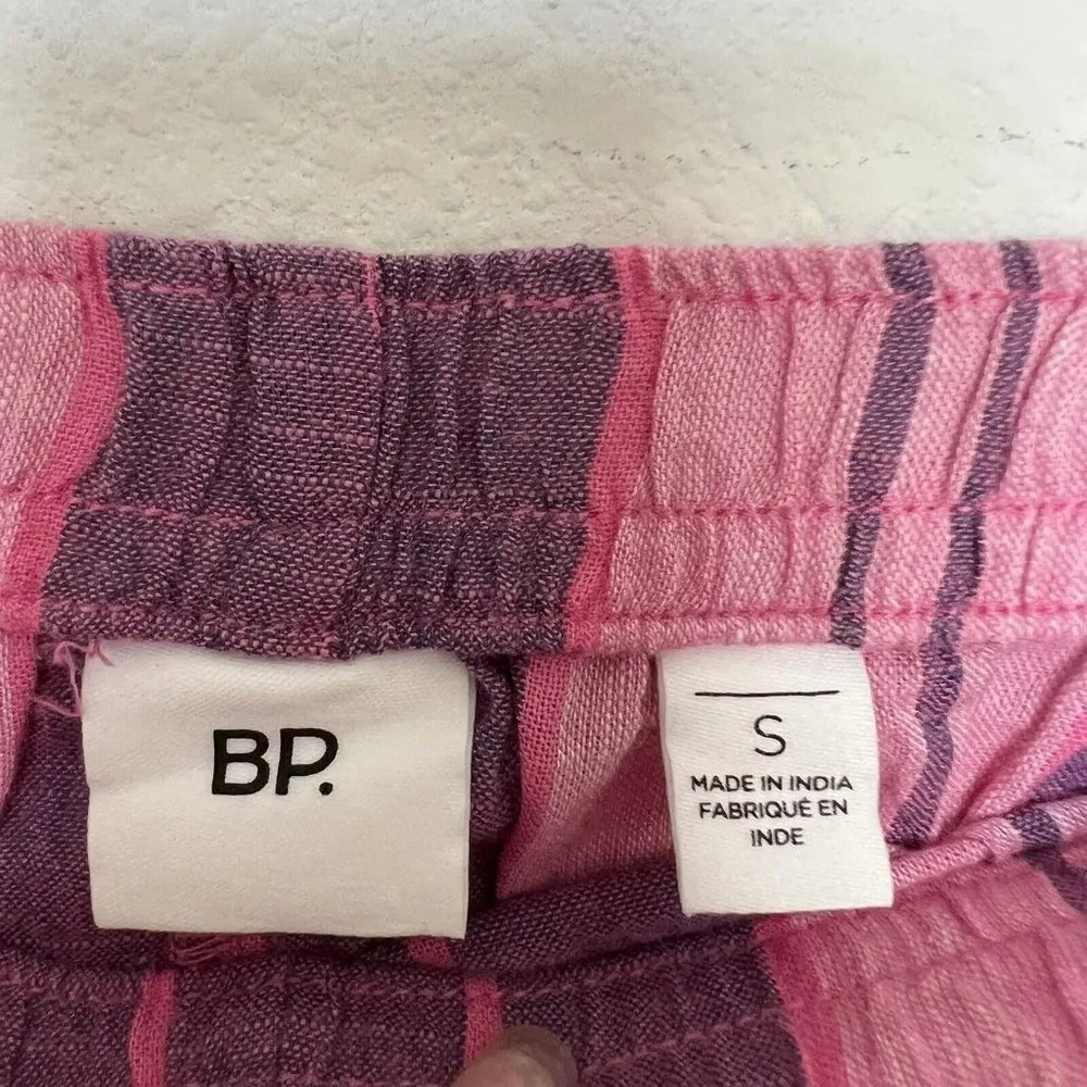 BP Stripe shorts SMALL Purple Pink pull on Elastic Waist - Image 4