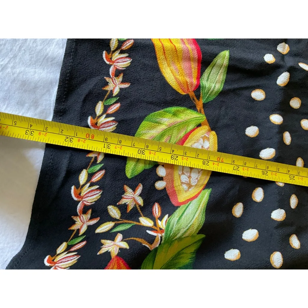 Sezane Farm Rio black yellow jupe tabata paraiso de cacau skirt 38 US6  waist30 - Image 6