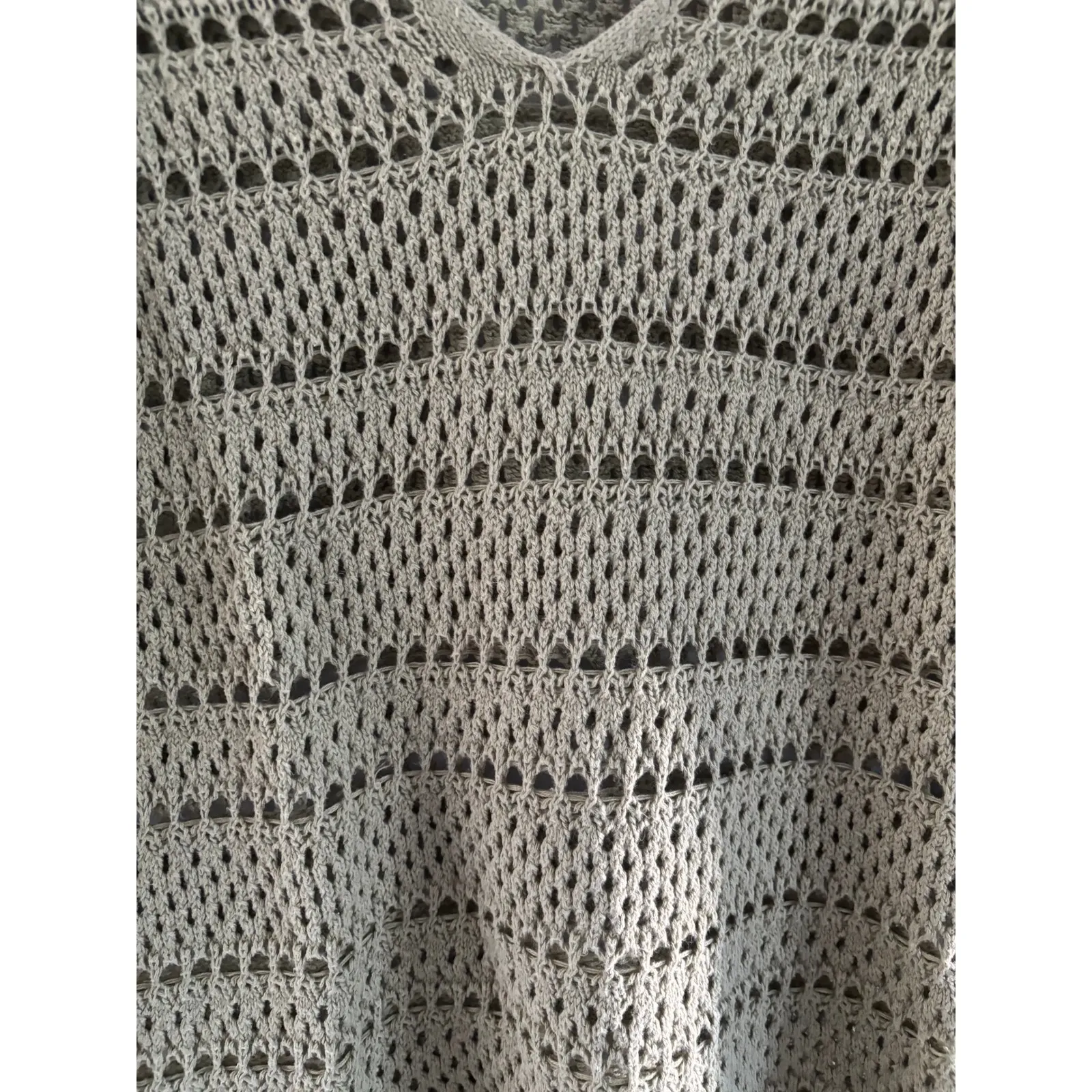 Jeanne Pierre‎ Crochet Sweater Womens Large Green Chunky Vintage 90s Cotton - Image 4