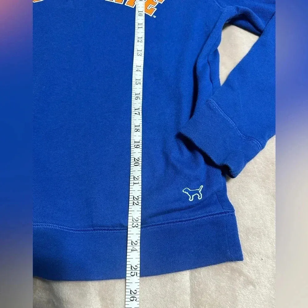 PINK Victoria’s Secret Boise State Quarter Zip Pullover Size Small Bleed Blue VS - Image 2