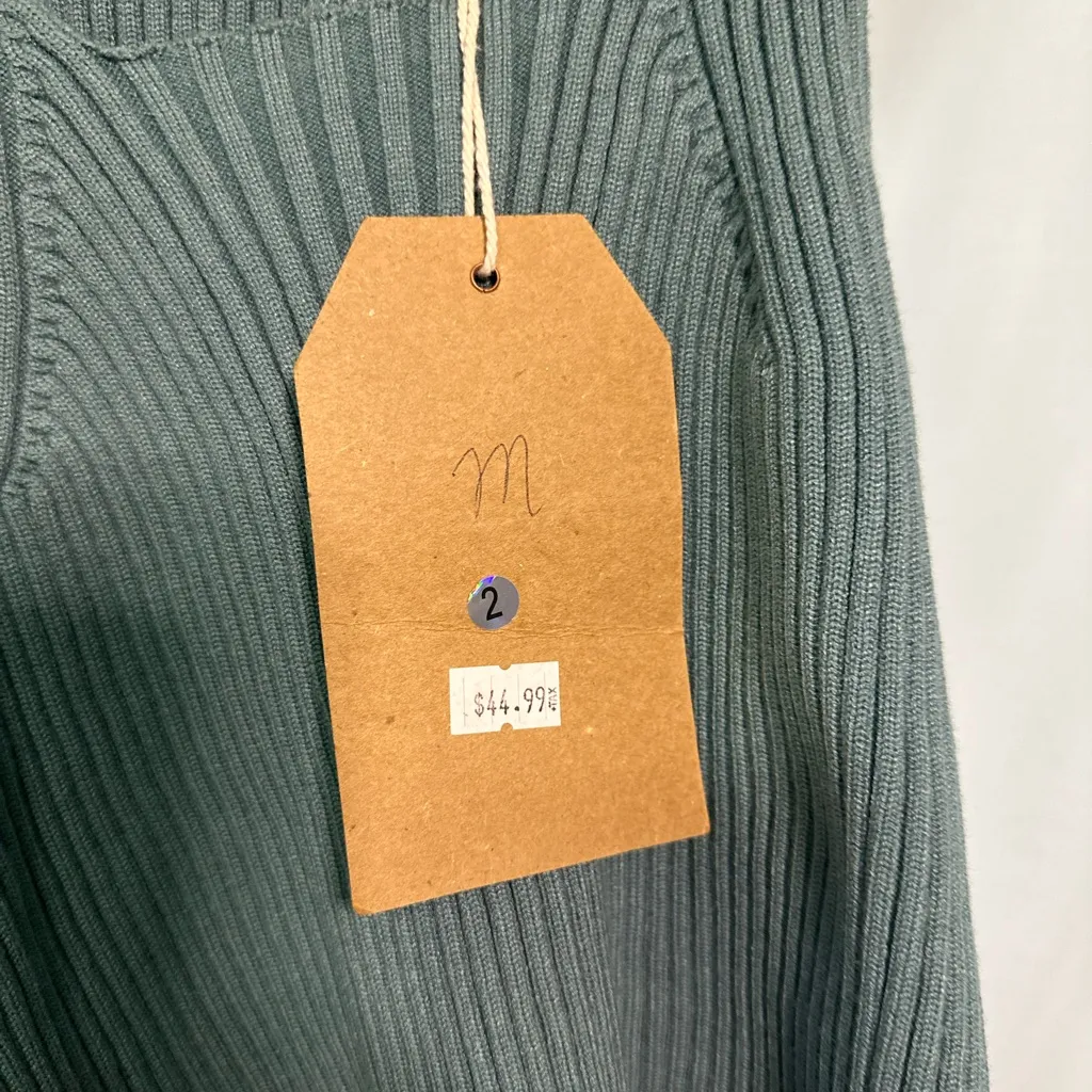 NWT Listicle Ribbed Knit Sleeveless Top - BLUE GREEN Size M WOMEN - Image 3