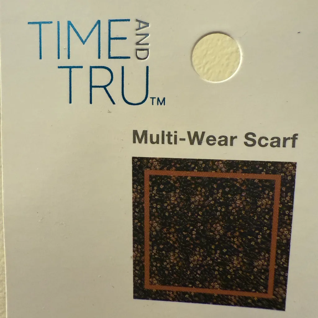 Time and Tru Black Floral Scarf Multi - Image 3