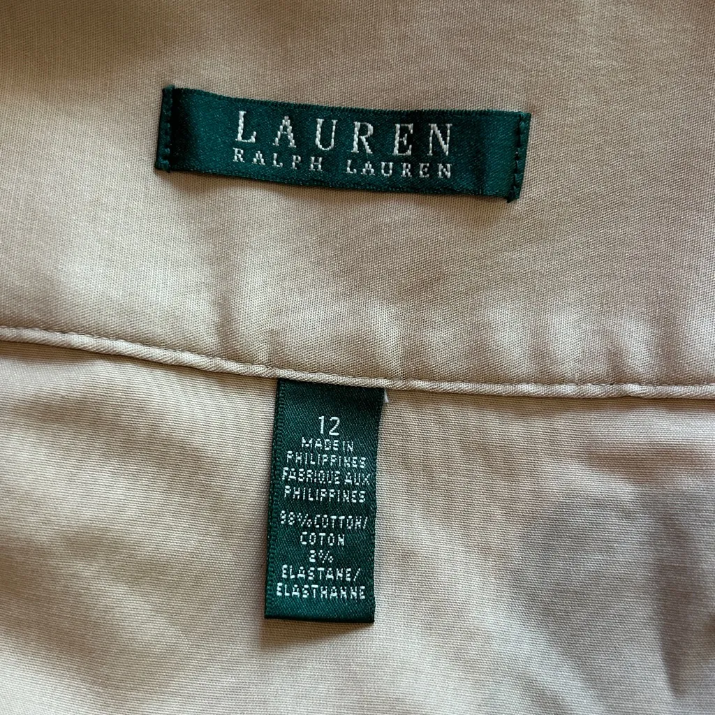 Ralph Lauren Beige Pencil Skirt with Buckle Accents Size 12 - Image 5