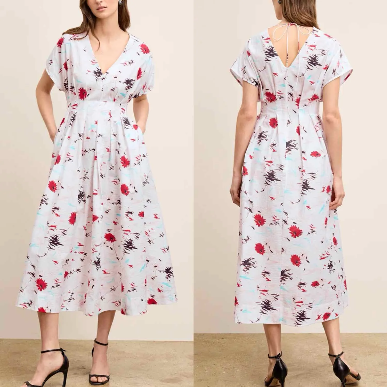 M.M. LAFLEUR The Jelina Summer Friday Dress Printed Voile Size Medium - Image 6