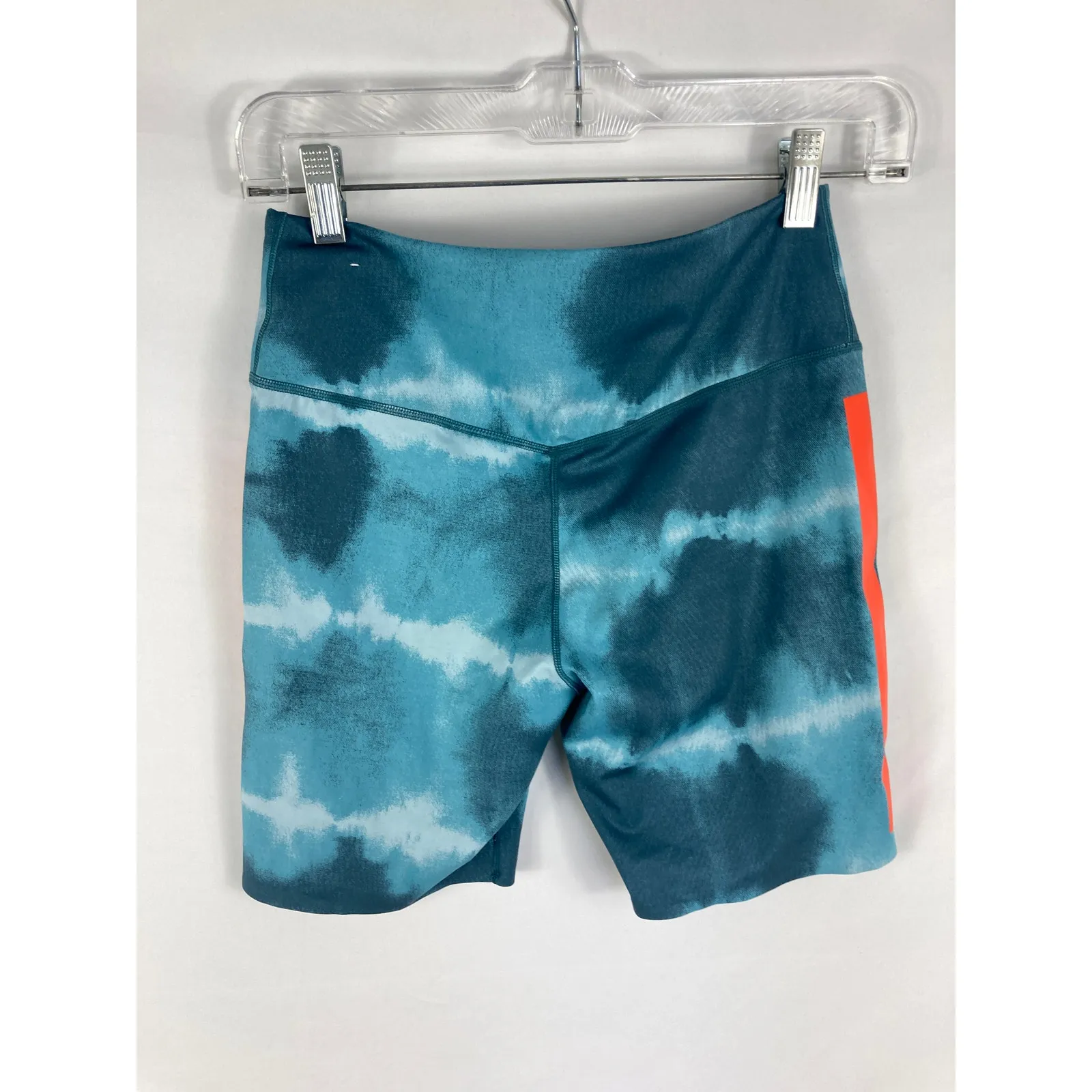 Nike One Luxe Printed Training Bike Shorts Blue Orange Stripe Size Medium - Image 5