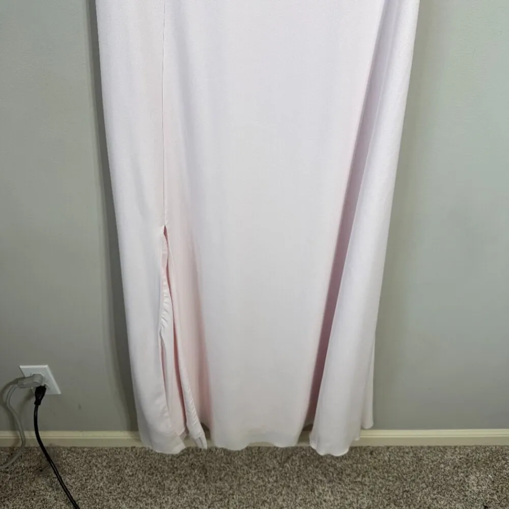 NWT Ted Baker London Ardenia Waterfall Ruffle Maxi Gown Womens 4 US 12 Pink Slit - Image 9